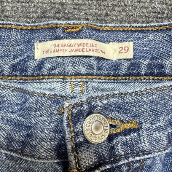 Levi's '94 Baggy Wide Leg Cutoff Shorts Women's 29 Y2K‎ Skater Grunge Mall Goth - Picture 4 of 8